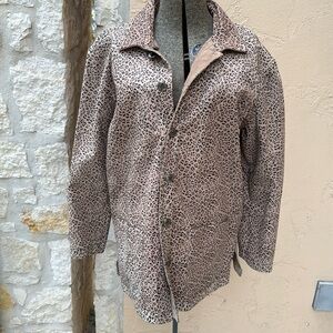 Chico's Reversible Cheetah Print/Tan/Brown Leather Jacket Size 1 (8-10)